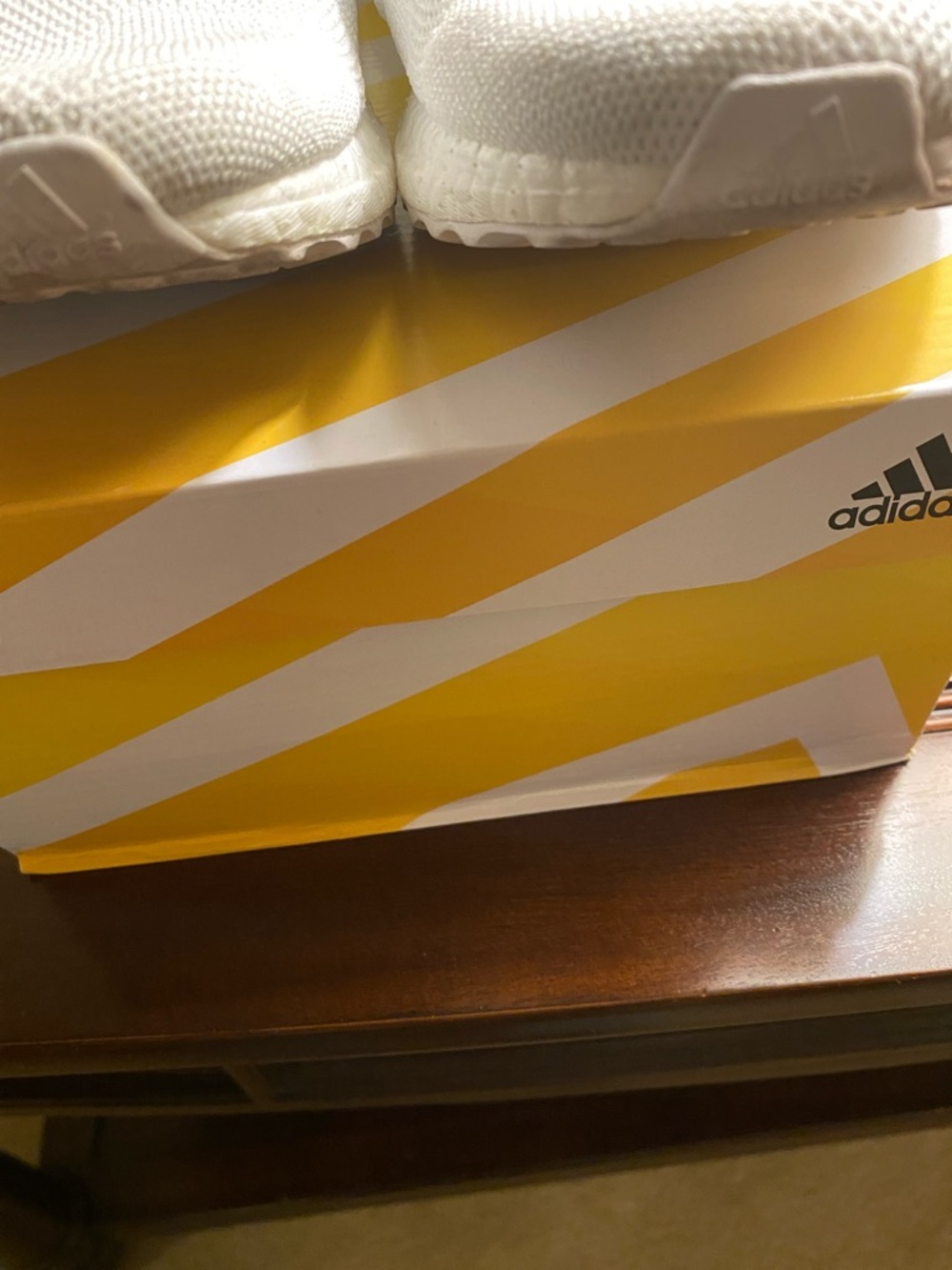 adidas White Slip-On Knit Ribbed Sneakers. Ultra Boost - Picture 2 of 11